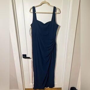 Lulus Glamorous Disposition Navy Ruched Maxi Dress